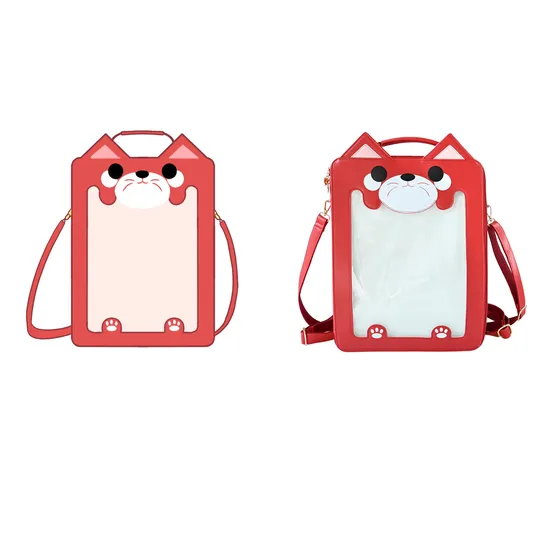 Transparentes Fenster Cross Body Schulter Messenger Custom Ita Schwarze Tasche