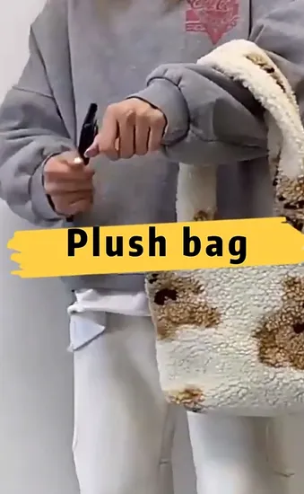 Cartoon-Plüsch-Ita-Tasche, flauschige, schöne Umhängetasche mit durchsichtiger PVC-Tasche
